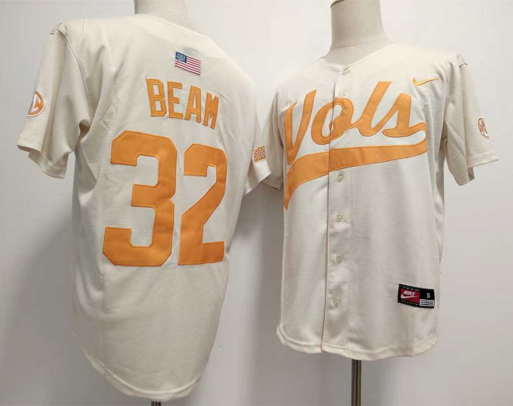 Mens Tennessee Volunteers #32 Drew Beam White Stitched Jersey->tennessee volunteers->NCAA Jersey